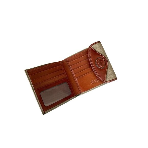 Vintage Dooney & Bourke Womens Taupe Tan Pebbled Leather Tri-Fold Wallet OS - Picture 3 of 6